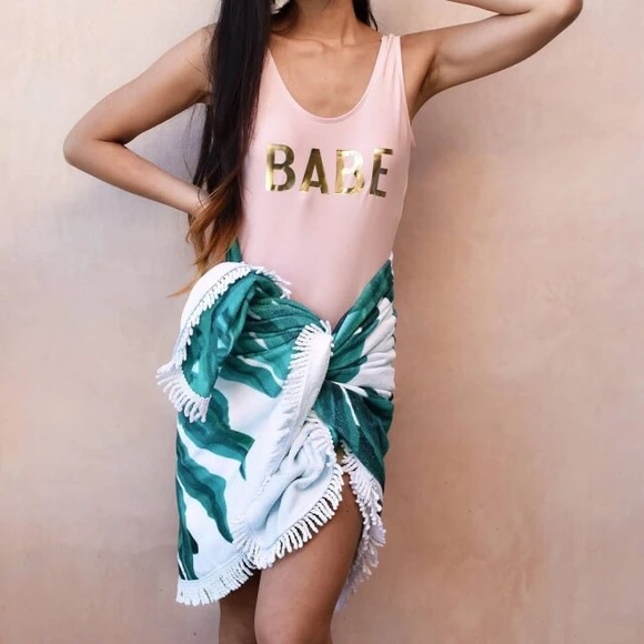 Tropical Leaf Print Large Round Beach Towel Cover Up - Picture 2 of 6